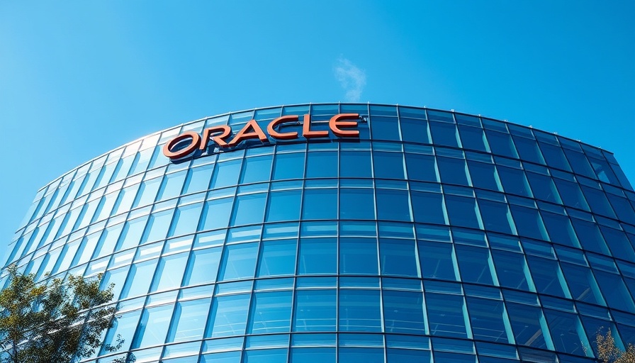 Modern building with 'ORACLE' logo and glass facade under clear sky, open ai