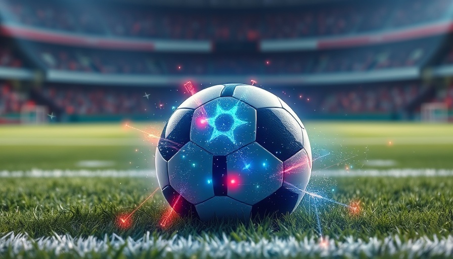 Dynamic AI-enhanced football on a field, highlighting NFL AI integration.