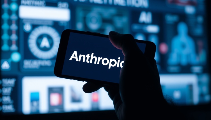 Screen showing 'Anthropic' on phone with Claude AI interface in background, Claude Code AI Development.