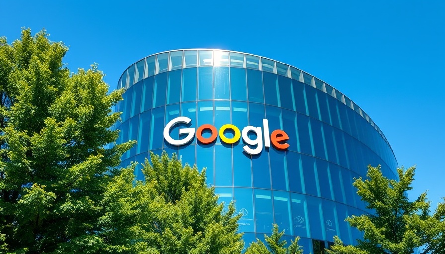 Modern building with Google logo under clear sky