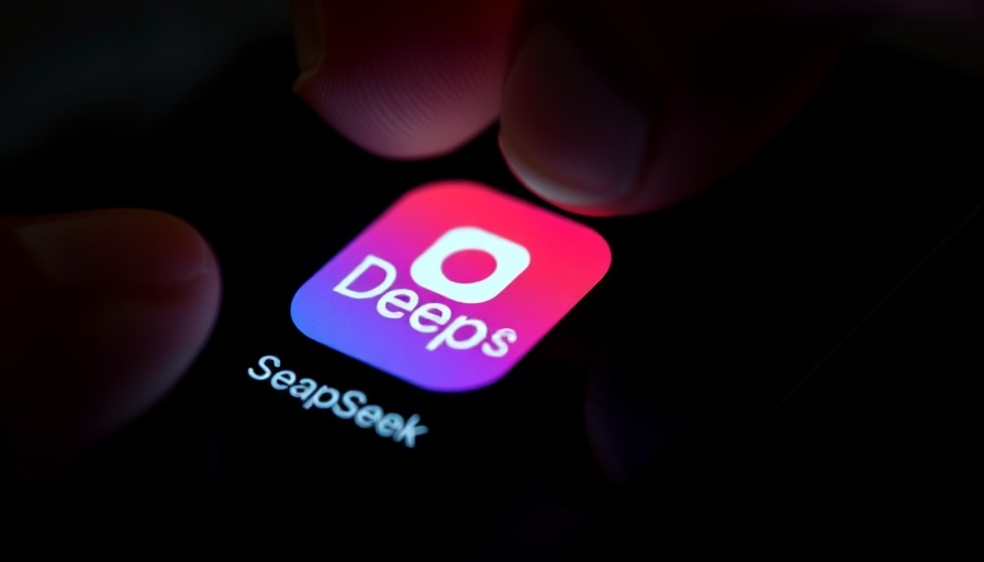 Close-up of DeepSeek app icon with fingertip, illustrating AI upgrade