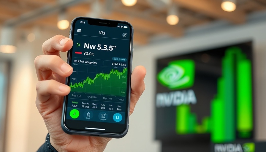 Is Nvidia Stock a Buy Ahead of Q1 Earnings: Smartphone with Nvidia stock chart and logo.