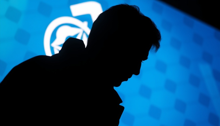 Silhouette of person in front of Perplexity AI logo with blue background.
