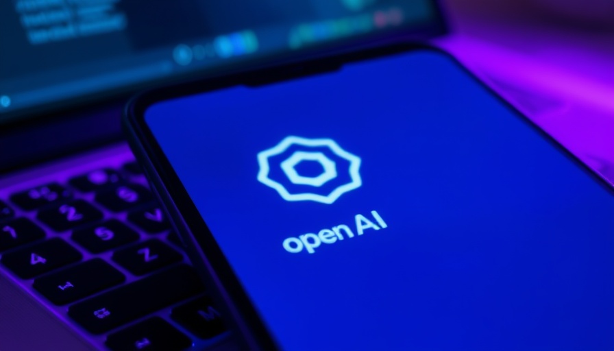 OpenAI logo displayed on smartphone over a keyboard, open AI news.