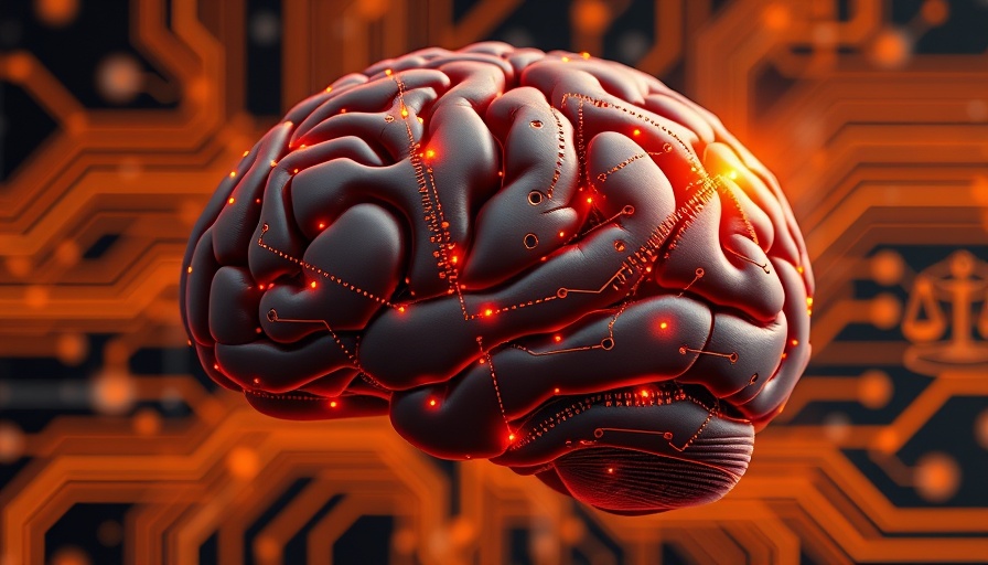 Futuristic AI brain concept with legal symbols, Anthropic AI Fair Use Case.