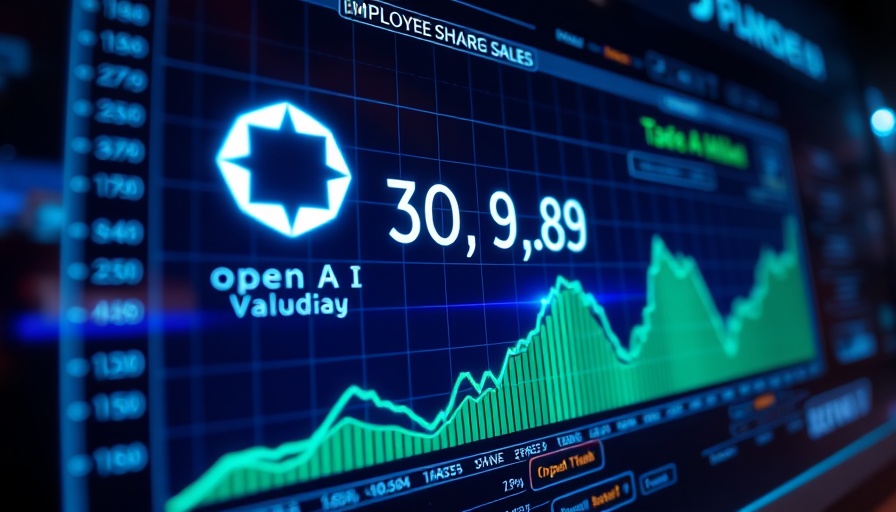 Futuristic display of OpenAI employee liquidity event with chart