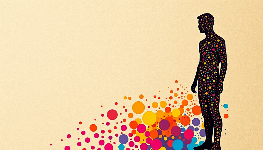 Abstract dotted figure on beige background representing surprise