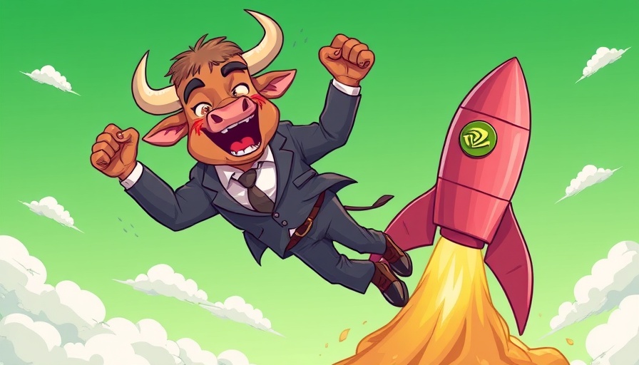 Cartoon bull with Nvidia rocket boosting stock optimism.