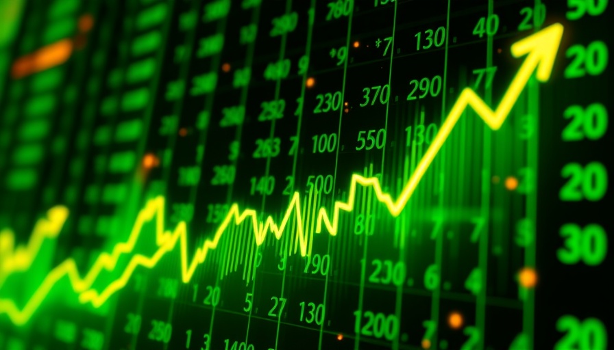 Dynamic stock market chart with upward trend, Nvidia earnings report