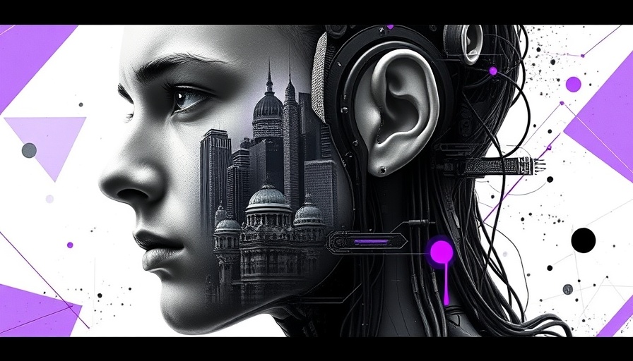 Futuristic digital human with cityscape, illustrating perplexity AI.