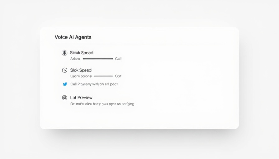 Modern UI interface showcasing voice AI agent settings.