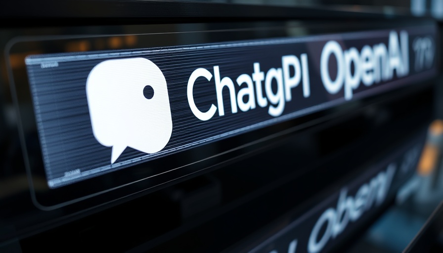 Futuristic display of ChatGPT and OpenAI logos in a dark setting.