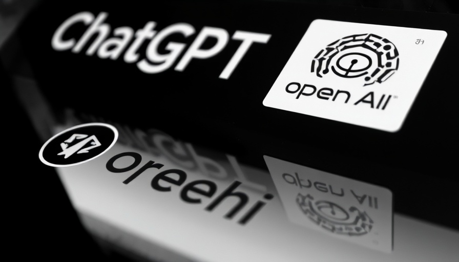 ChatGPT and OpenAI logos reflecting on dark surface.