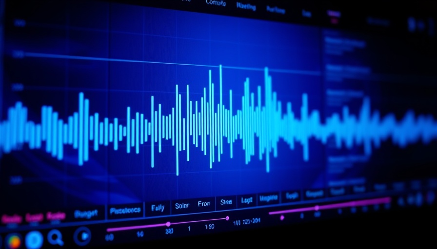 Modern audio interface on abstract tech background representing OpenAI real-time API.