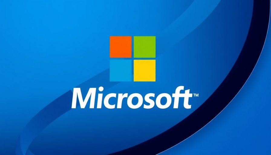 Stylized Microsoft logo on abstract blue background.