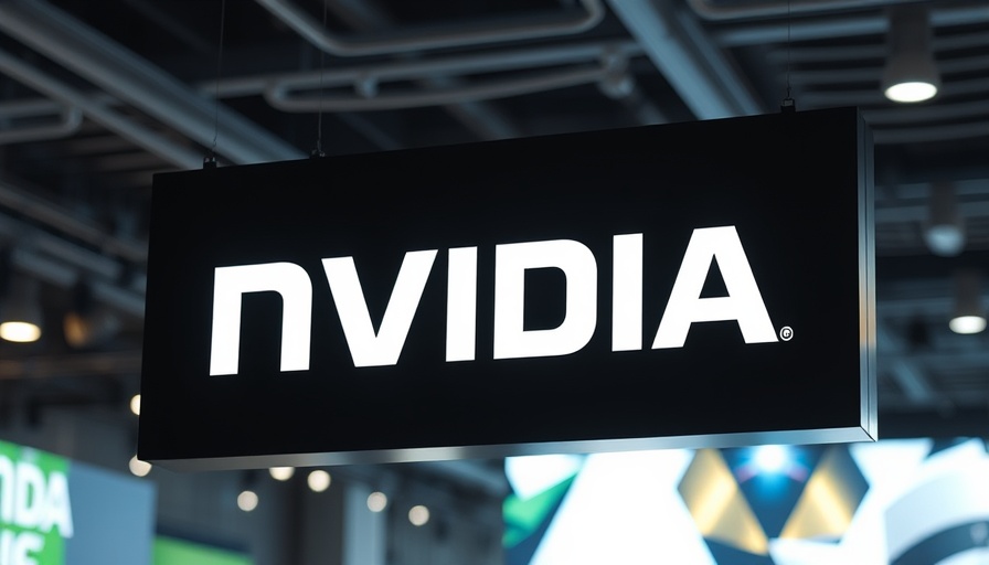 Nvidia logo on a sign at a tech event, representing slowing growth forecast.