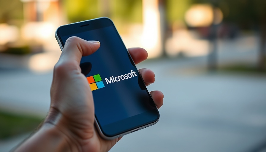 Hand with smartphone showing Microsoft AI Copilot logo.