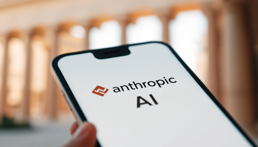 Anthropic AI logo on smartphone with court-like background.