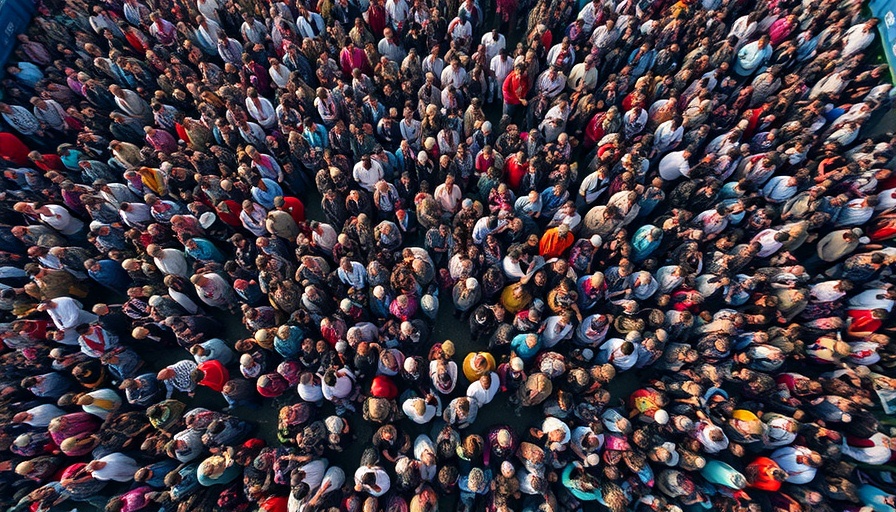 How AI can be manipulated: aerial view of dense crowd.