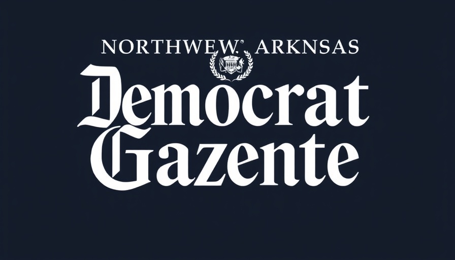 Northwest Arkansas Democrat Gazette logo on dark background