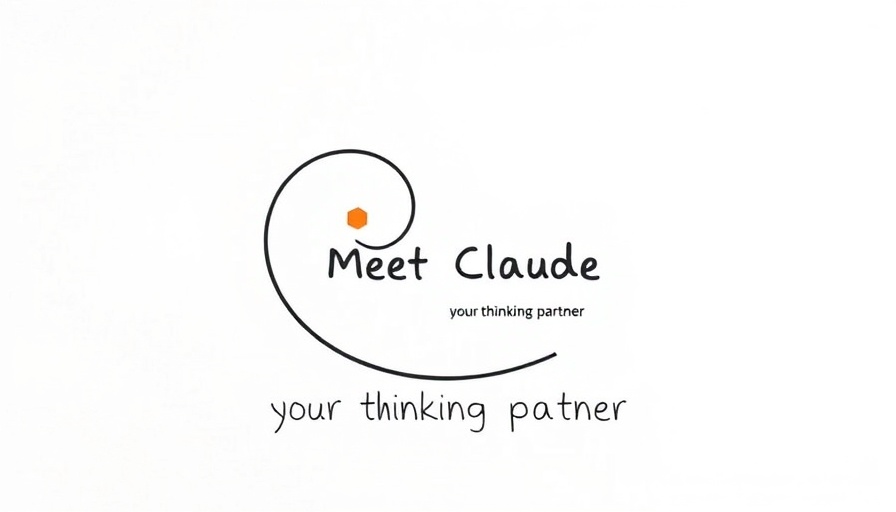 Minimalist line drawing with text promoting Claude AI.