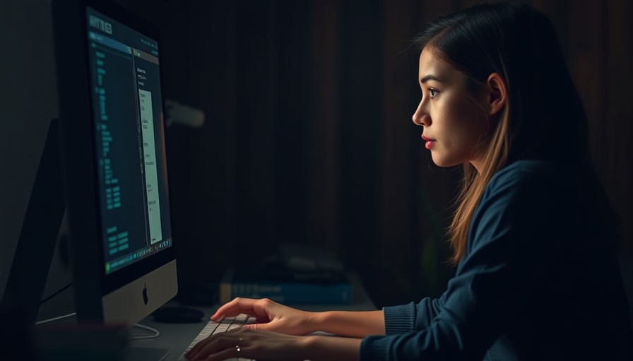 Young woman engaged with computer screen discussing AI and user data