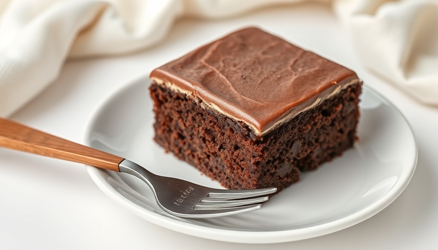 Delicious chocolate cake on plate with fork for one-bowl cake recipes.