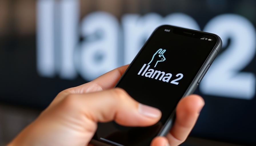 AI news update featuring Llama logo on smartphone.