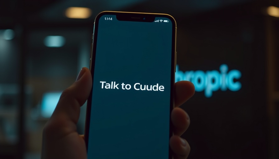 Smartphone showing 'Talk to Claude' by Anthropic, Claude AI concept
