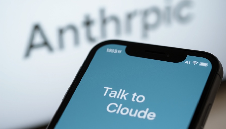 Smartphone displaying Anthropic AI app interface against logo for AI startup valuation context.