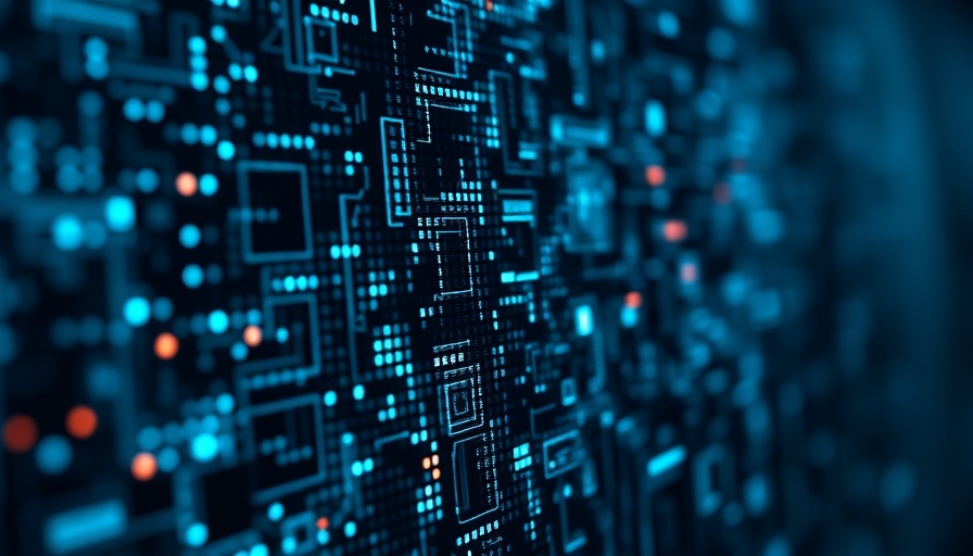 Futuristic digital blocks represent GEMM kernel auto-tuning efficiency.