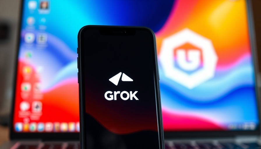 Grok vs Gemini AI image generation on phone and laptop screens.