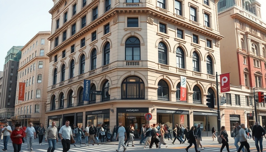 Urban corner building related to anthropic funding news, city street scene.
