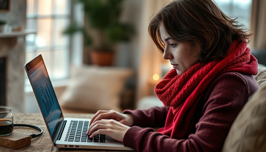Individual using a laptop indoors, representing AI in job application process.