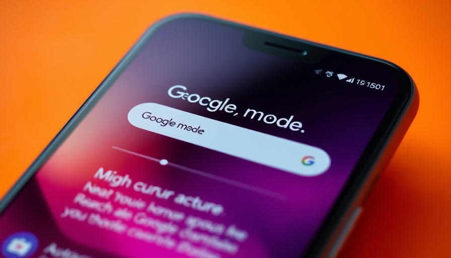 Smartphone showing Google's AI mode interface for AI answer engine optimization.