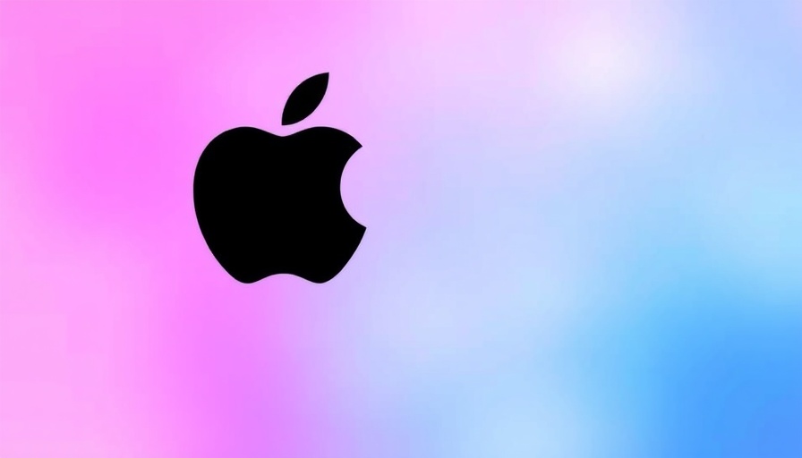 Abstract Apple logo on vibrant background.