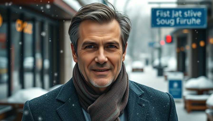 Distinguished man smiling outdoors, related to agentic ai.