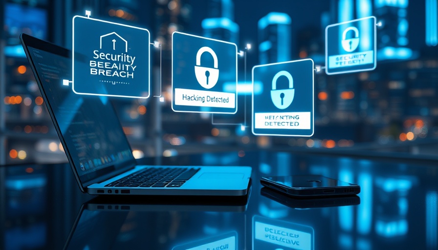 Claude AI visual cybersecurity scene with digital security icons.