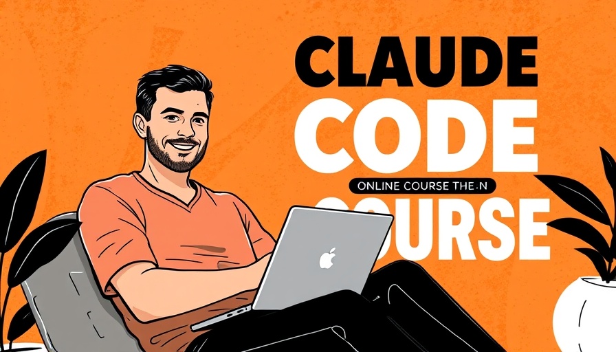 Promotional banner for no-code app development course with smiling man.