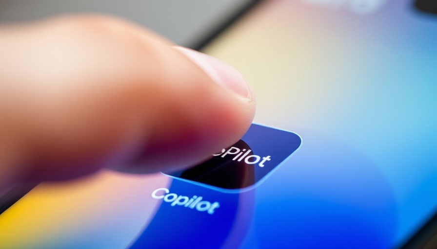 User interacting with Microsoft Copilot app icon on smartphone screen.