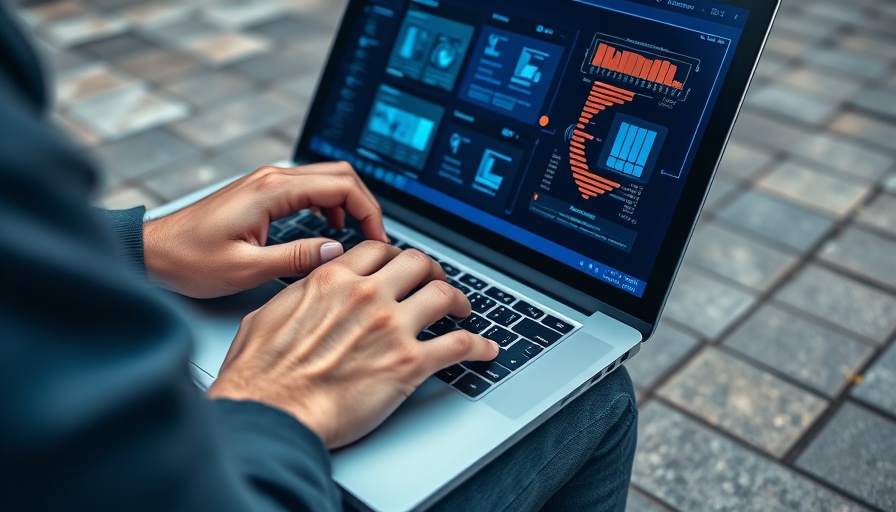 Person using a laptop with Microsoft AI interface outdoors.