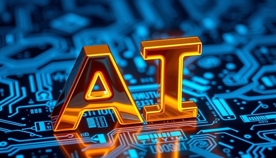 Glossy AI letters on digital circuit for artificial intelligence stocks.