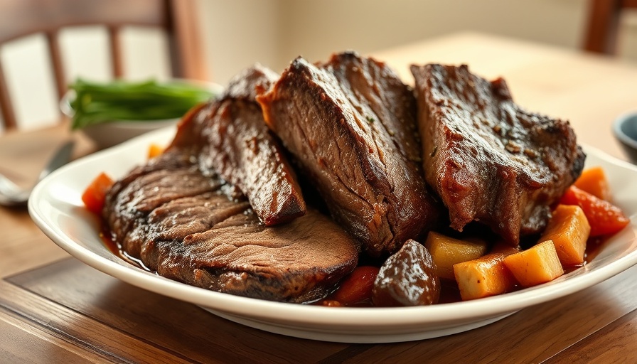 Tasty Mississippi Pot Roast with peppers on a platter, easy recipes.