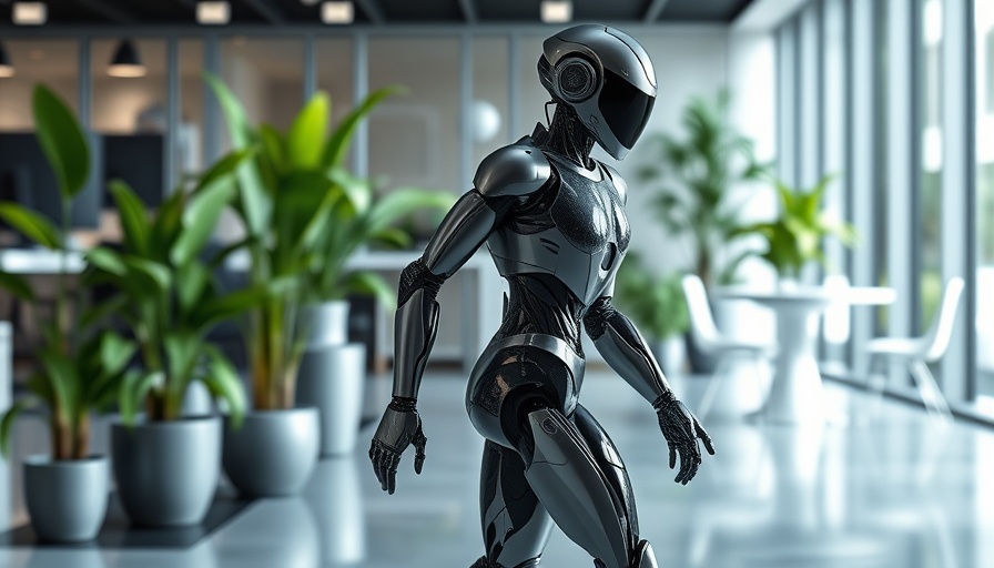 Tesla Optimus Grok robot in a modern office setting