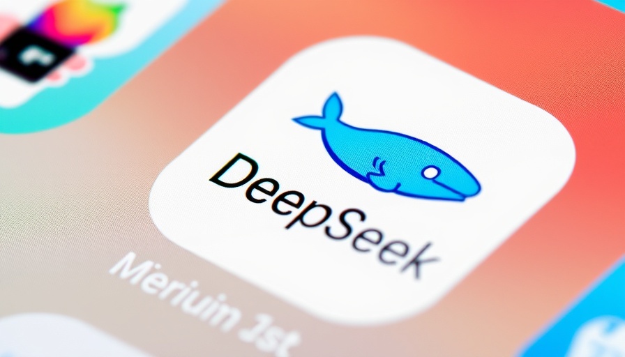 DeepSeek app icon with whale logo on digital screen.