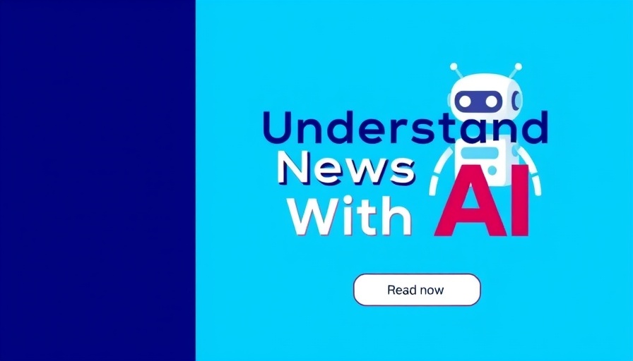 Minimalist digital graphic about AI news understanding.