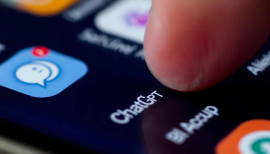 Close-up of ChatGPT app icon on phone screen, showcasing Claude AI technology.