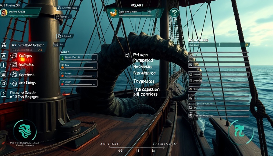 Microsoft AI gaming interface with kraken in action scene.