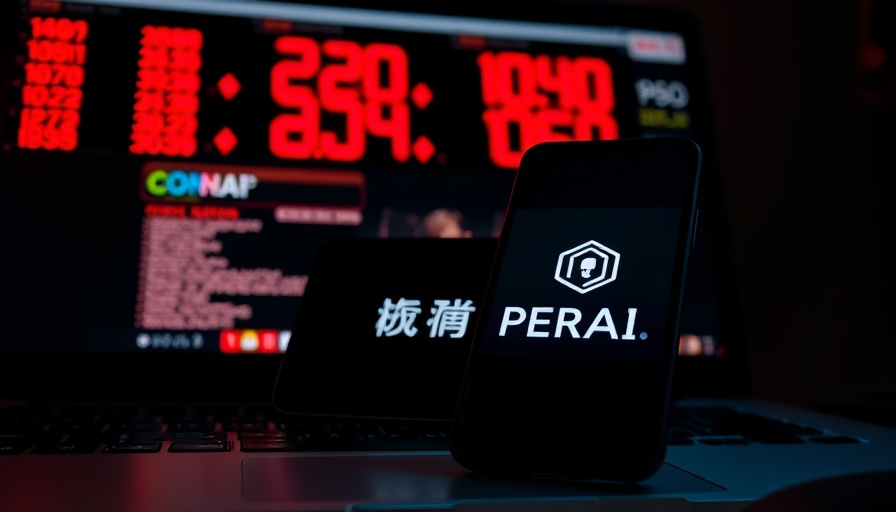 OpenAI smartphone with red digital background on laptop.