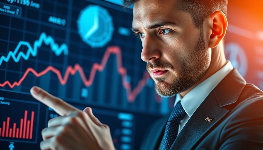 Businessman using AI technology to analyze growth chart.